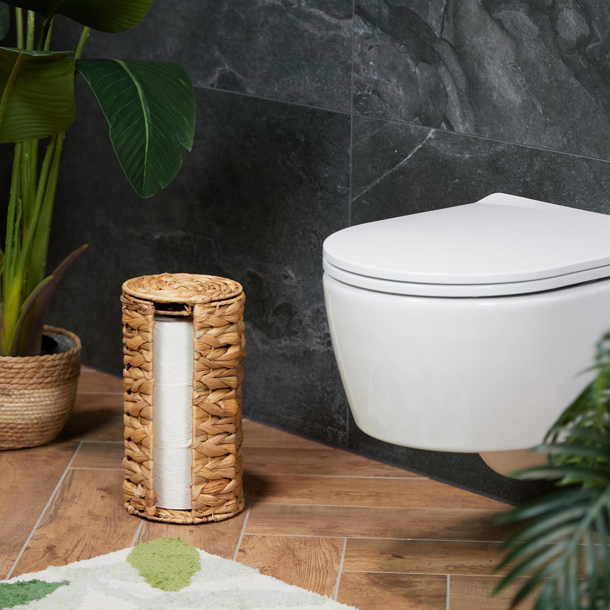 TOILETTENPAPIER-AUFBEWAHRUNG - Hellbraun, Textil/Metall (18/34/18cm) - Relaxdays