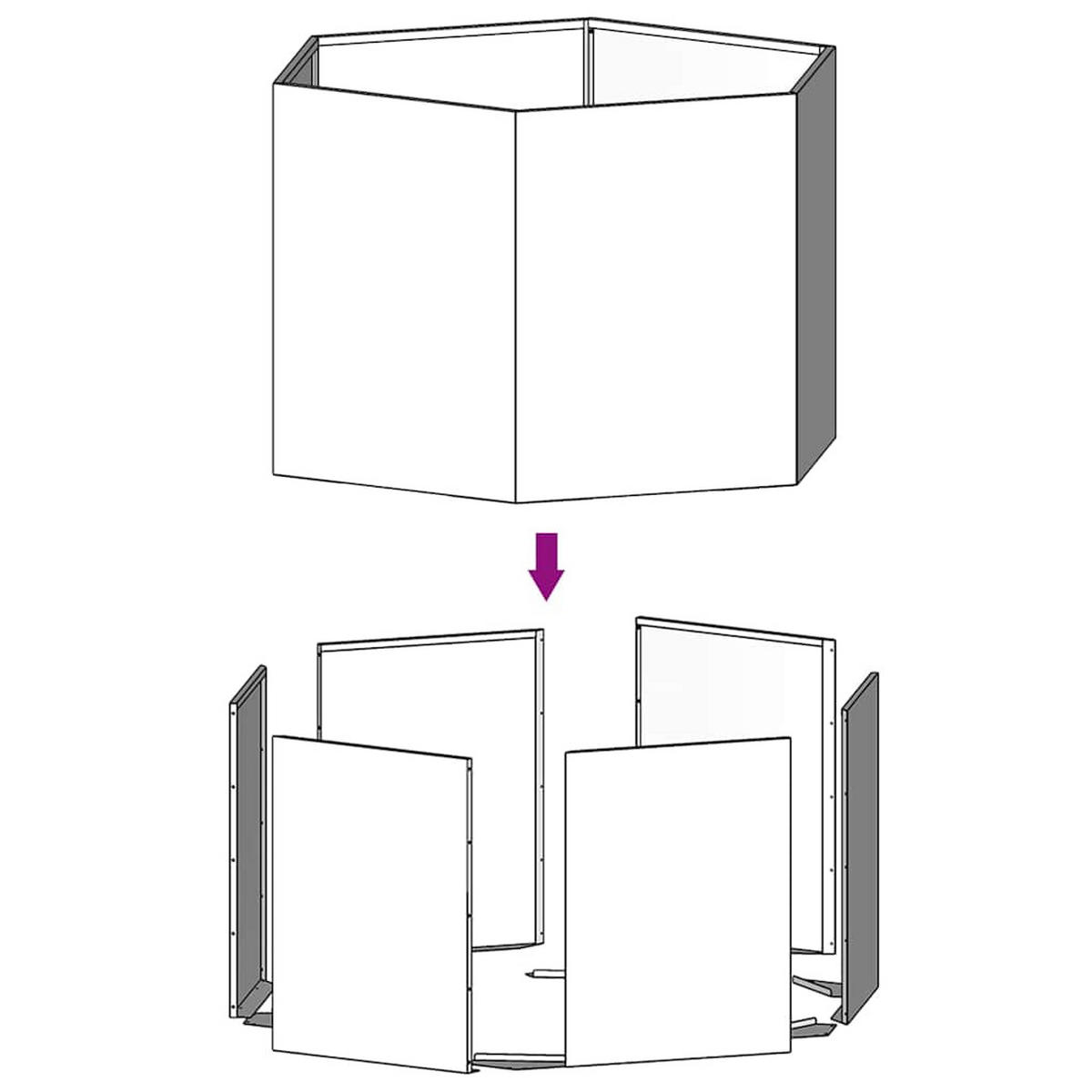 PFLANZKÜBEL Rostig 60/60/45 Cm Cortenstahl - Braun, Metall (60/45/60cm) - vidaXL