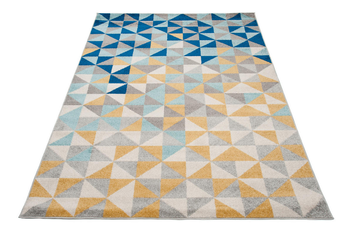 TEPPICH LAZUR Blau 200/290 cm - Hellgelb/Hellblau, Kunststoff (200/290cm) - Tapiso