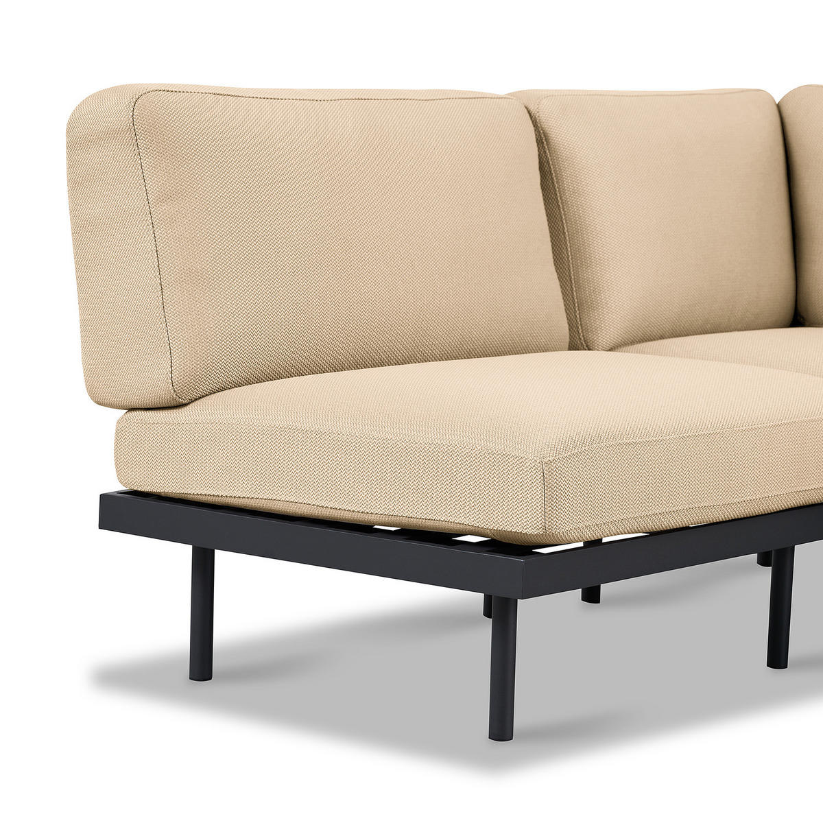 OUTDOOR-ECKSOFA - Beige, Textil/Metall (172/80/172cm) - home24