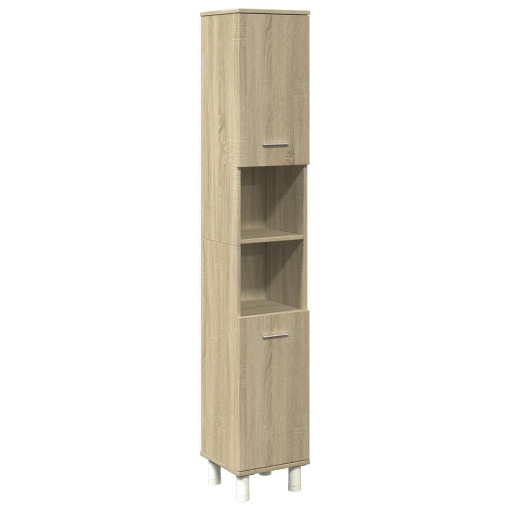 BADSCHRANK Sonoma-Eiche 30,5/30/179 Cm Holzwerkstoff - Braun, Holzwerkstoff (30/179/30.5cm) - vidaXL