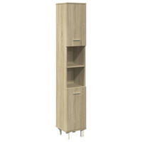 BADSCHRANK Sonoma-Eiche 30,5/30/179 Cm Holzwerkstoff - Braun, Holzwerkstoff (30/179/30.5cm) - vidaXL