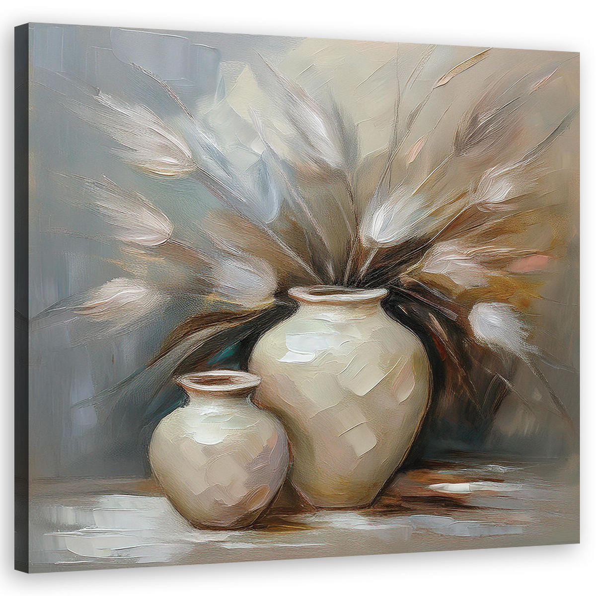 WANDBILD vintage stillleben vase - Beige, Textil (50/50cm) - Feeby