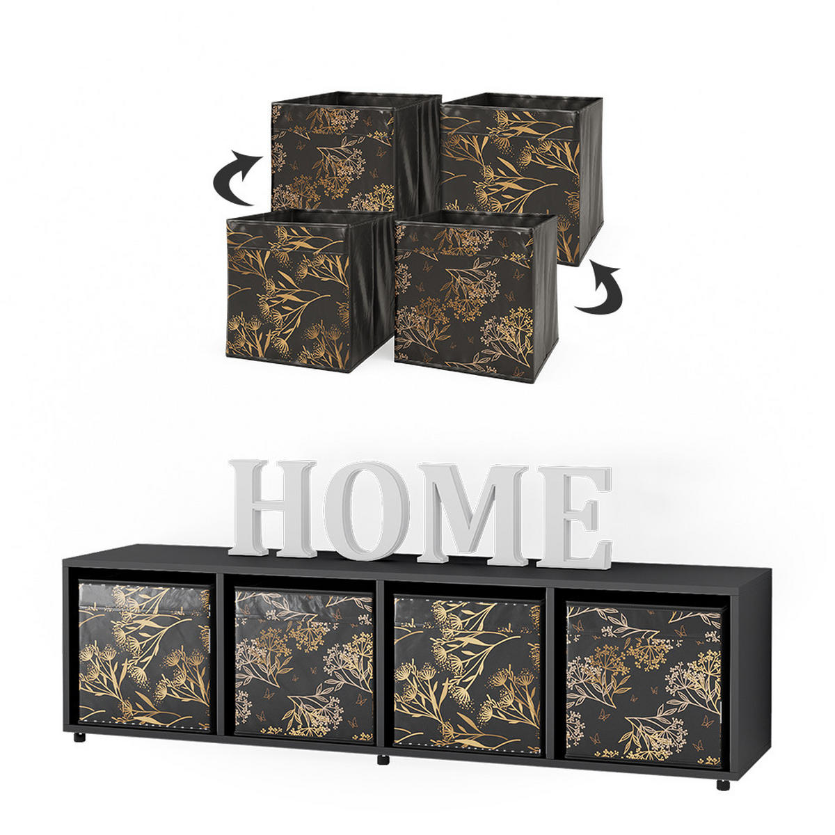 DĚLICÍ STĚNA Ludus Černá - černá, kompozitní dřevo (142.5/36.2/33cm) - Vicco