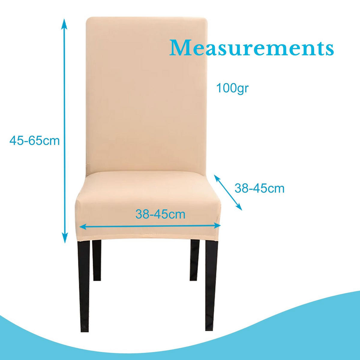 STUHLHUSSE (4-tlg. Set) - Beige, Kunststoff (1/38cm)