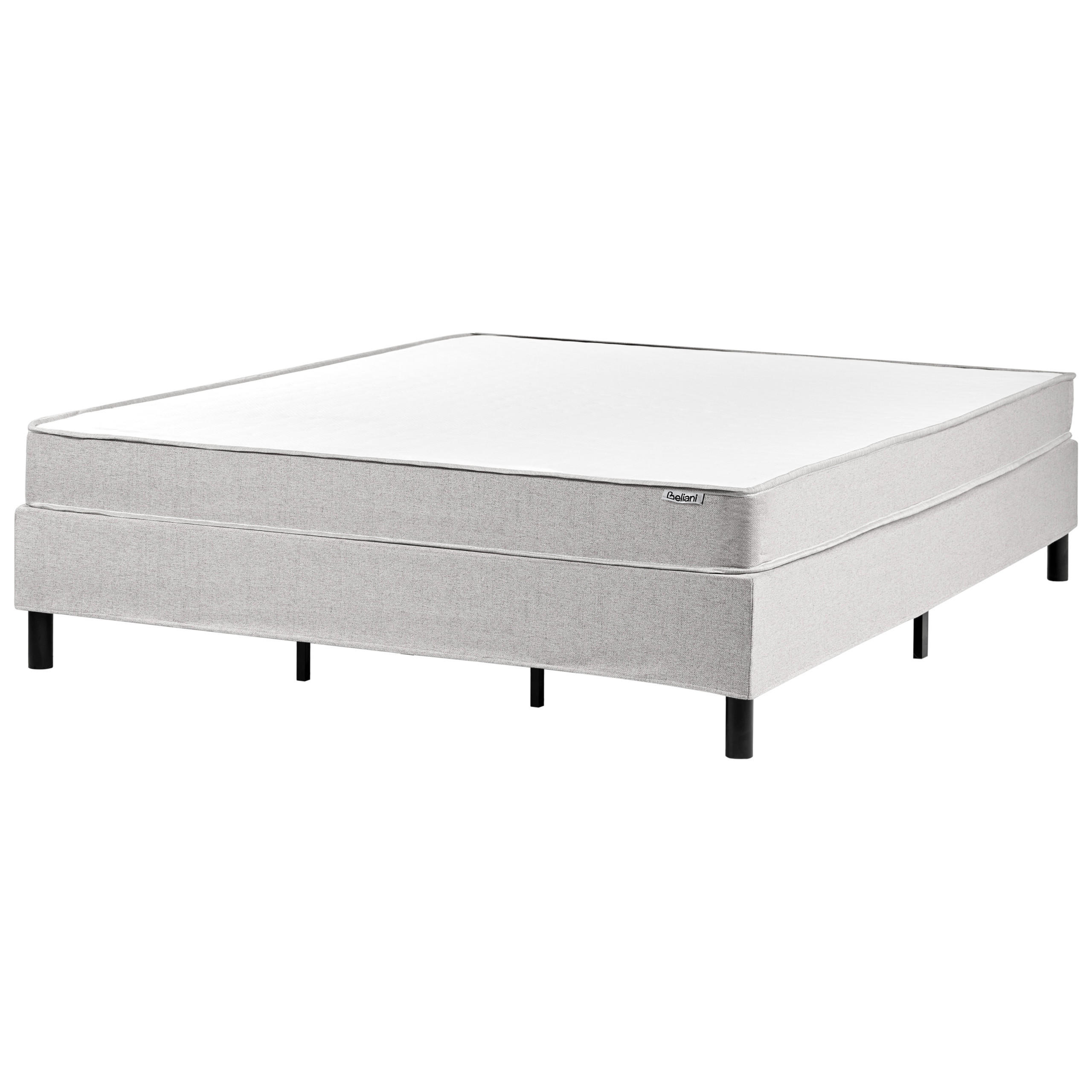 BOXSPRINGBETT ohne Kopfteil 180/200 cm Stoff Hellgrau Countess - Hellgrau, Textil (180/200cm) - Beliani
