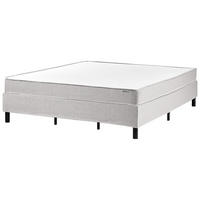 BOXSPRINGBETT ohne Kopfteil 180/200 cm Stoff Hellgrau Countess - Hellgrau, Textil (180/200cm) - Beliani
