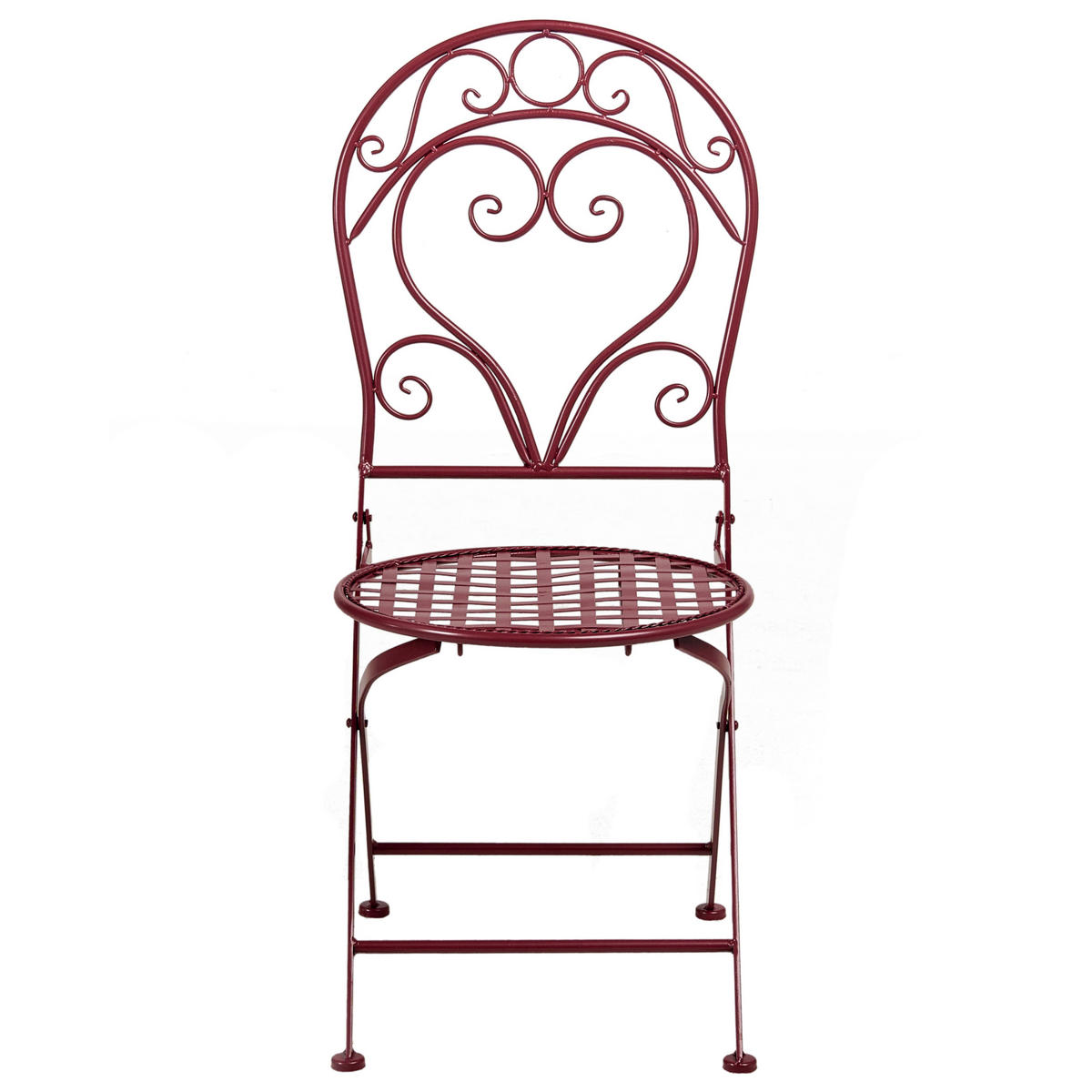 GARTENSTUHL 2er-Set Burgunderrot Albinia - Rot, Metall (42/94/55cm) - Beliani