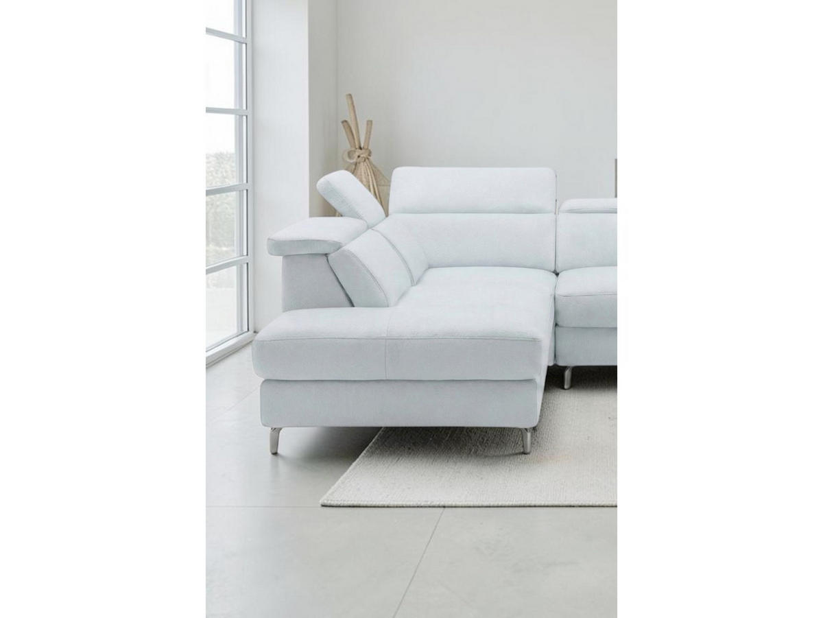 ECKSOFA Ambassador Echtleder Weiß - Weiß, Leder/Metall (224/272cm)