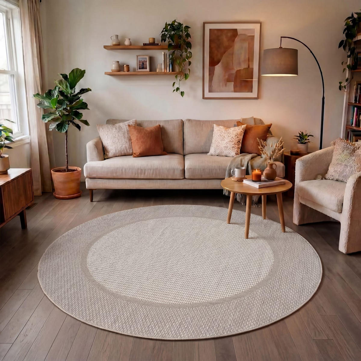 OUTDOORTEPPICH 120/120 cm Vermont 195 - Beige, Kunststoff (120/120cm) - Paco Home