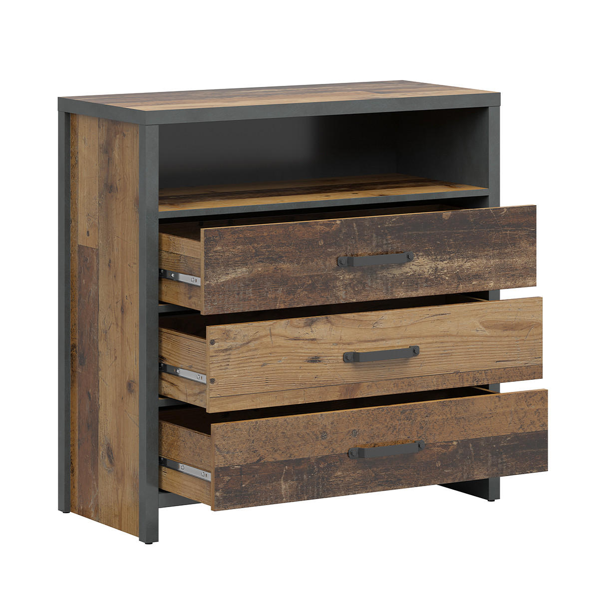 KOMODA Paul Drvo i sivo - siva, drvni materijal (90/91/40cm) - Petits-meubles