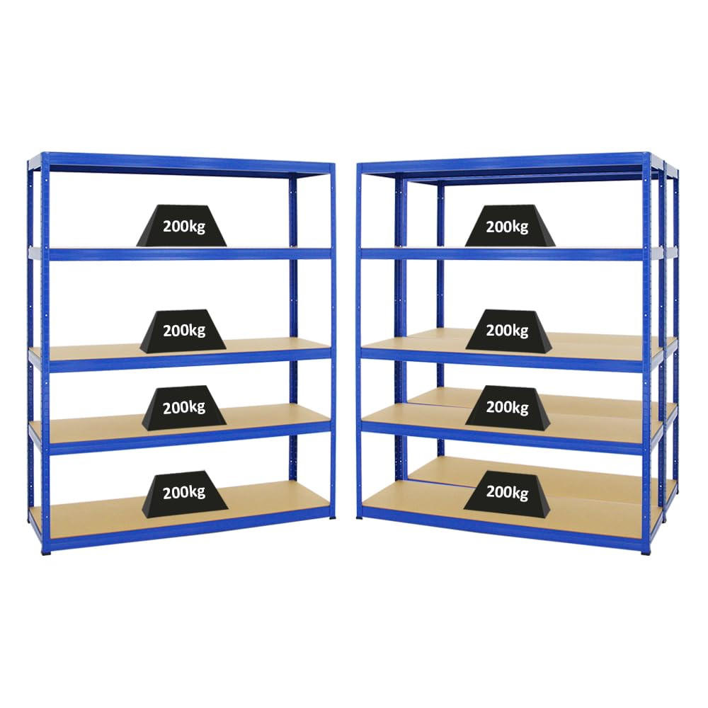 SCHWERLASTREGAL Giant Elephant 3er-Set mit 3x 180x150x45 cm Fachlast 200 kg Blau - Blau, Metall (450/180/45cm) - PROREGAL