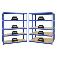 SCHWERLASTREGAL Giant Elephant 3er-Set mit 3x 180x150x45 cm Fachlast 200 kg Blau - Blau, Metall (450/180/45cm) - PROREGAL