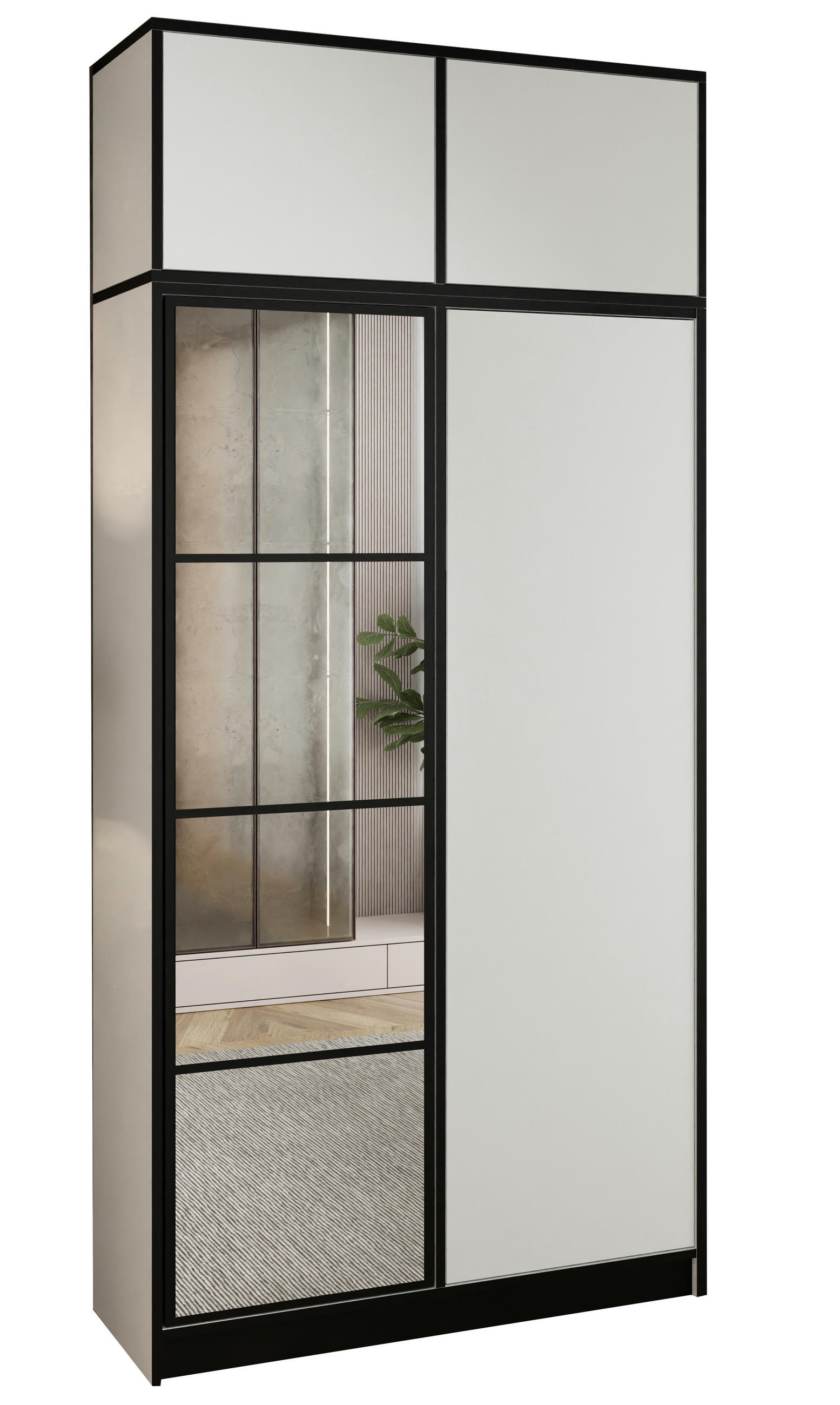 Kier Furniture ŠATNÍ SKŘÍŇ EDEN s nástavbou 2D Bílá