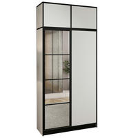 DREHTÜRENSCHRANK EDEN MIT AUFSATZ 2D weiß - Weiß, Holzwerkstoff (105/247/39cm) - Kier Furniture