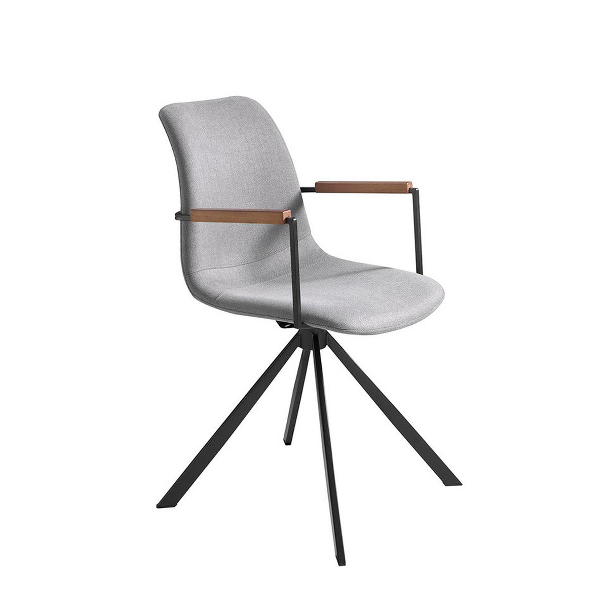 ESSZIMMERSTUHL Stoff Grau , Walnuss , Schwarz - Nussbaumfarben/Schwarz, Textil (50/85/62cm) - ANGEL CERDA