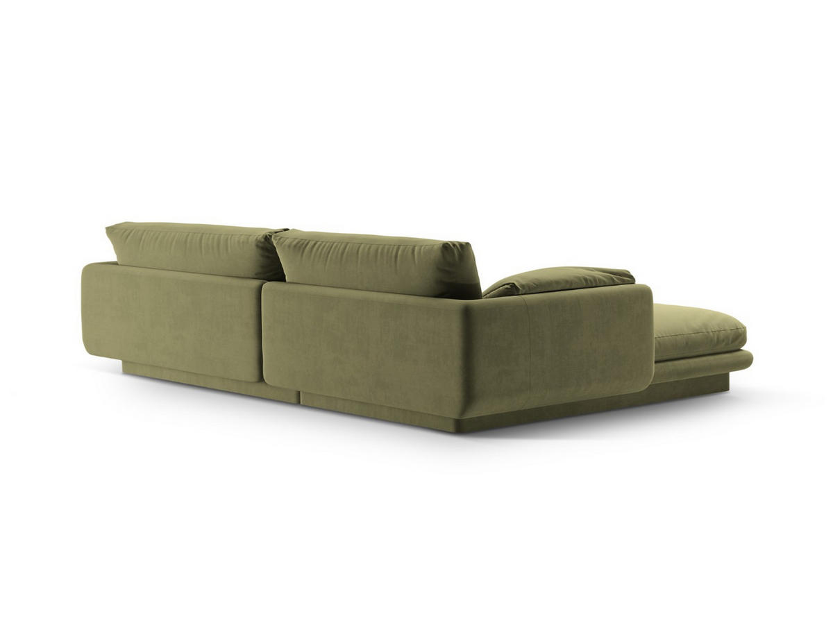 ECKSOFA rechts Torino aus Samt hellgrün 4 Sitzplätze - Hellgrün, Textil (170/250cm) - Micadoni