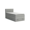 BOXSPRINGBETT JUNG 1 100/200 Velours Hellgrau mit Matratzen H3 + H4 - Hellgrau, Holz/Holzwerkstoff (100/200cm) - Deine Möbel 24