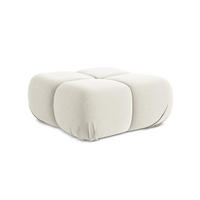POUF Samt Stoff Beige - Beige/Creme, Kunststoff/Textil (95/41/95cm) - LaMiaSofa