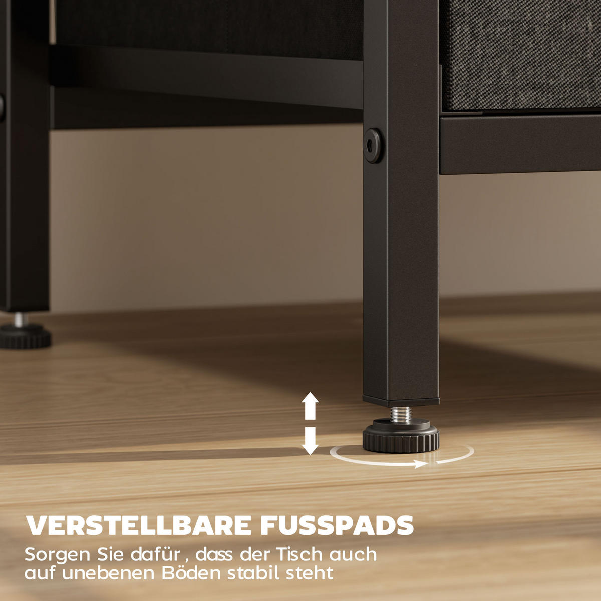 BEISTELLTISCH Spanplatte Stahl Schwarz - Schwarz, Holzwerkstoff/Kunststoff (40/30/60cm) - HOMCOM