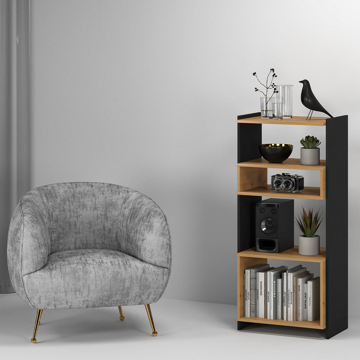 BÜCHERREGAL Tara Holz - Braun, Holzwerkstoff (55/122/40cm) - Petits-meubles