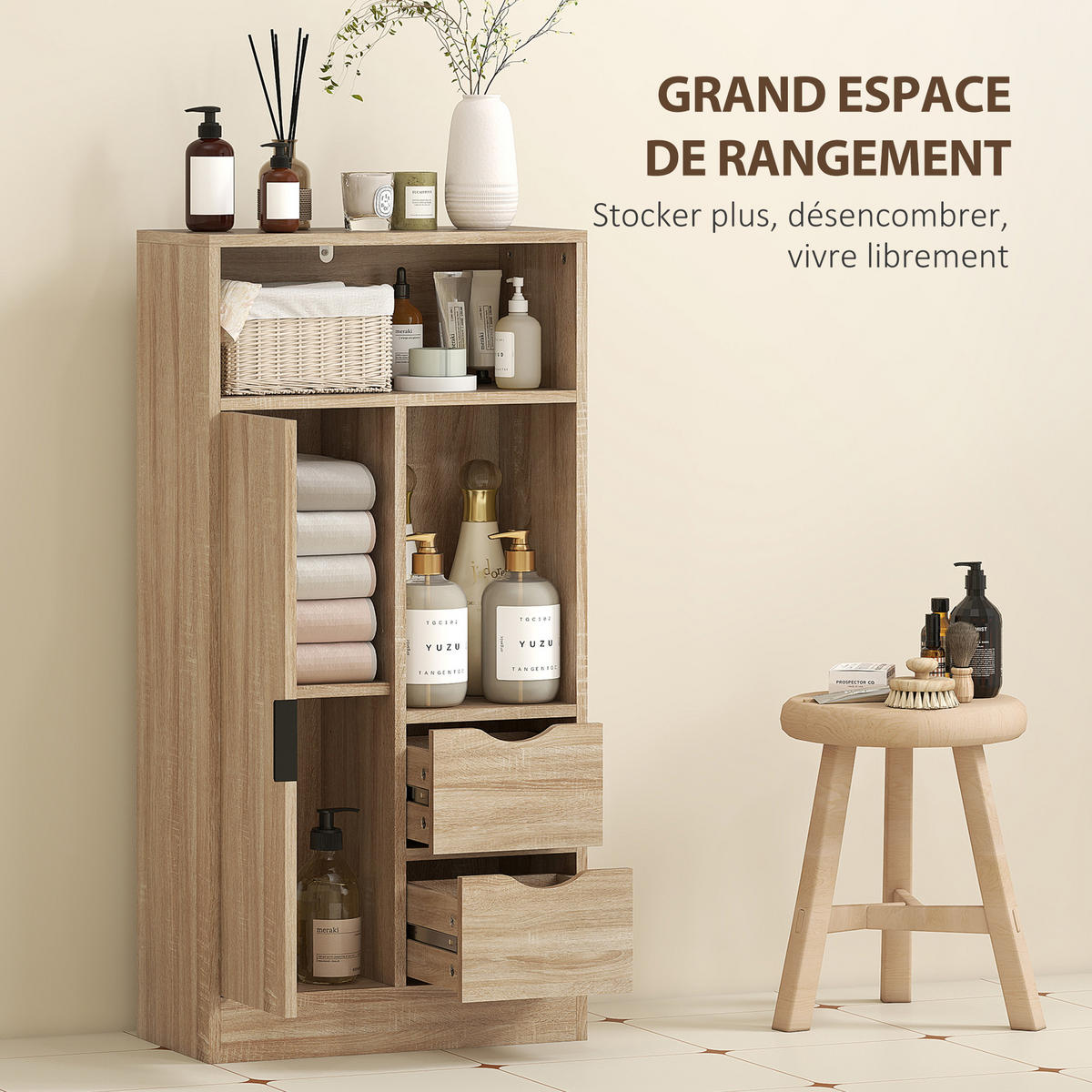 MIDISCHRANK DE-17351 Naturholz - Naturfarben, Holzwerkstoff (25/100/50cm) - ComfortXL