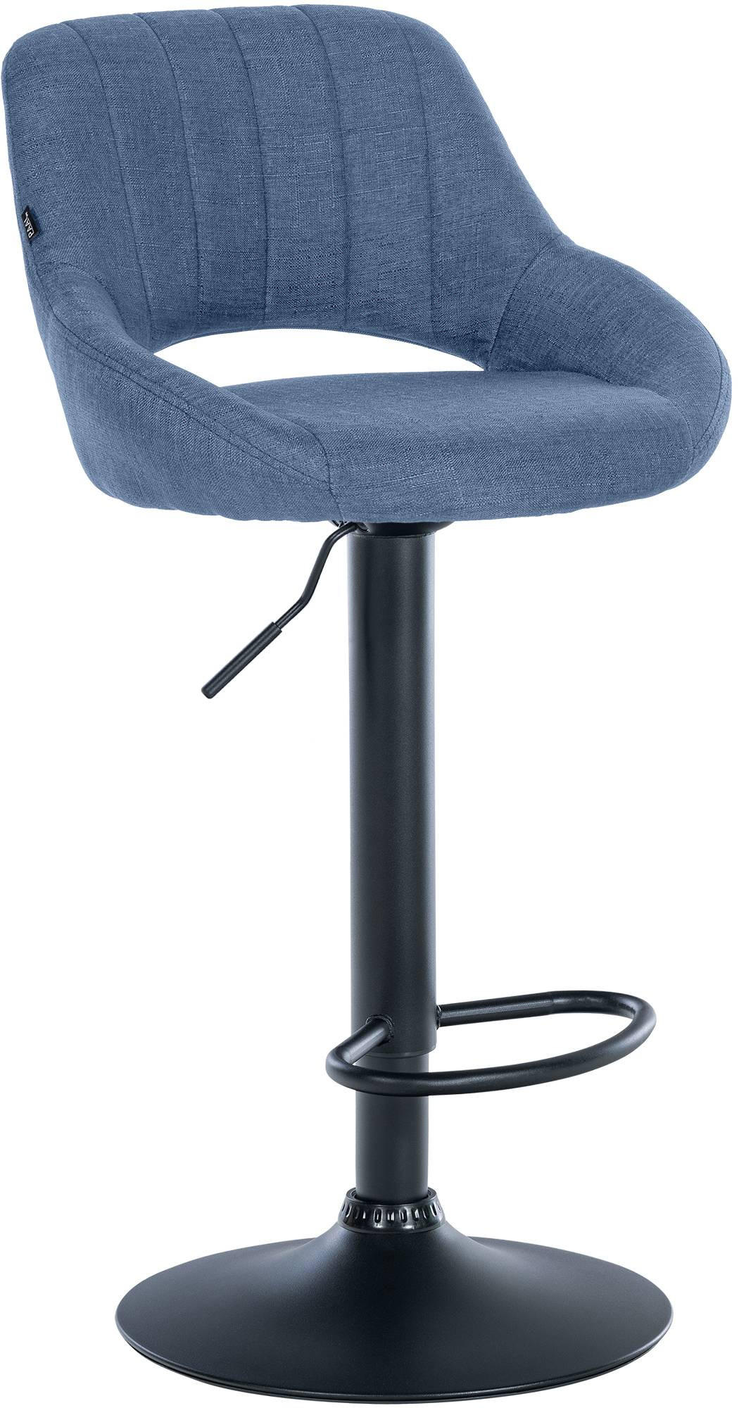 BARHOCKER Stoff Blau - Blau/Schwarz, Textil/Metall (47/85/48cm) - CLP