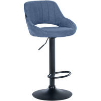 BARHOCKER Stoff Blau - Blau/Schwarz, Textil/Metall (47/85/48cm) - CLP