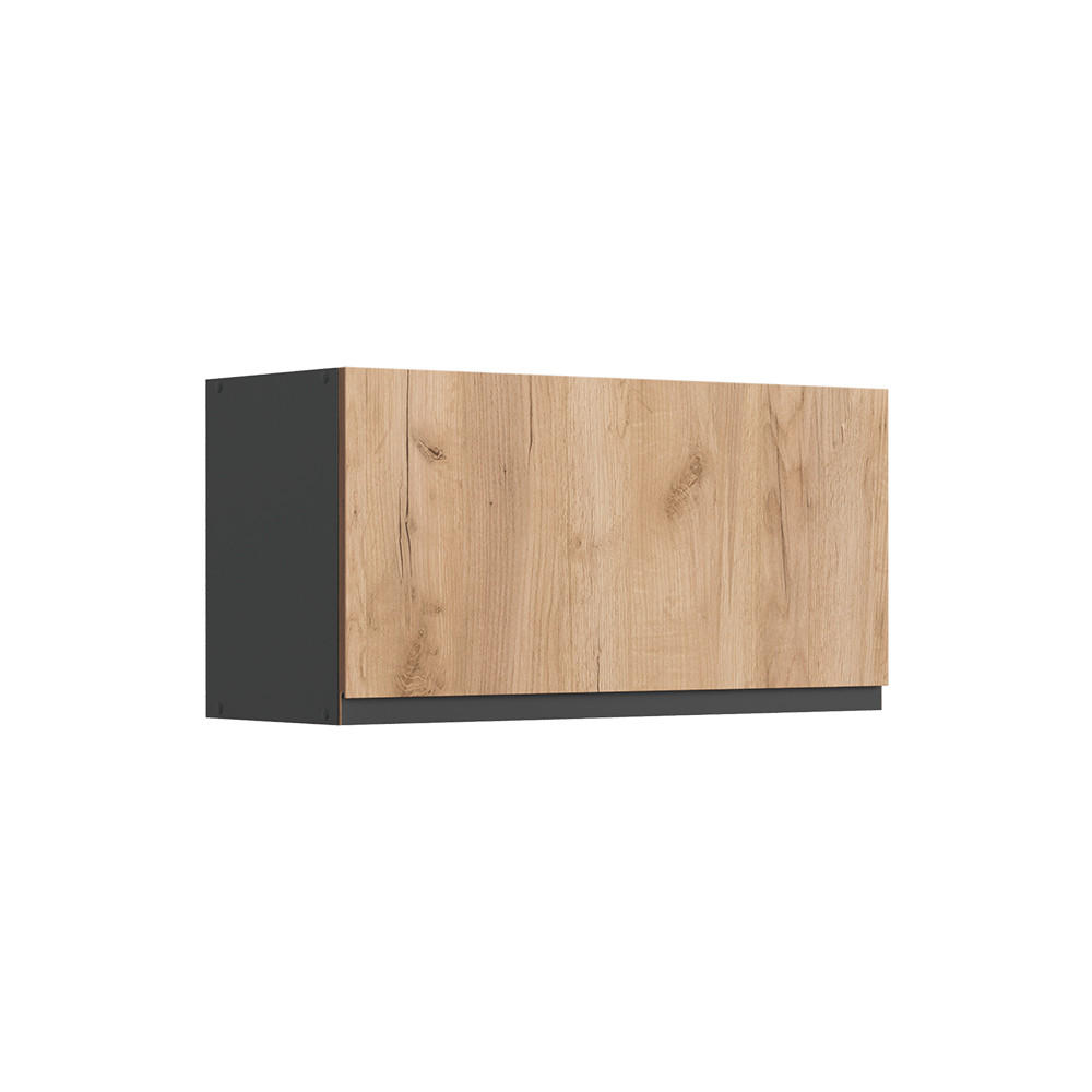 HÄNGESCHRANK R-Line, Goldkraft Eiche/Anthrazit, 80 cm Flach - Honigeiche/Anthrazit, Holzwerkstoff (80/40/31cm) - Vicco