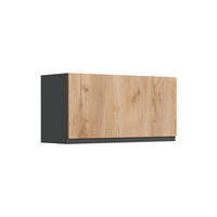 HÄNGESCHRANK R-Line, Goldkraft Eiche/Anthrazit, 80 cm Flach - Honigeiche/Anthrazit, Holzwerkstoff (80/40/31cm) - Vicco