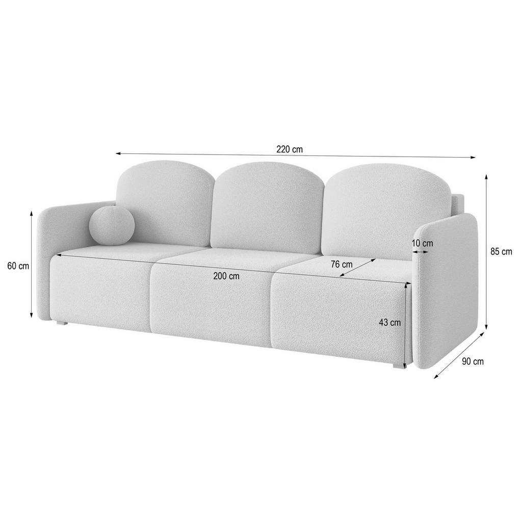 Thumbnail - Masseno Bettsofa, Grün, Textil, 3-Sitzer, 90x85x220 cm, Wohnzimmer, Sofas & Couches, Schlafsofas