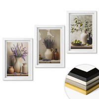 WANDBILDER 3er-Set - 20x30 cm Weißer Rahmen - Blumen in Vasen, Oliven, Dekorationen - Weiß, Kunststoff (20/30cm) - ArtPrintCave