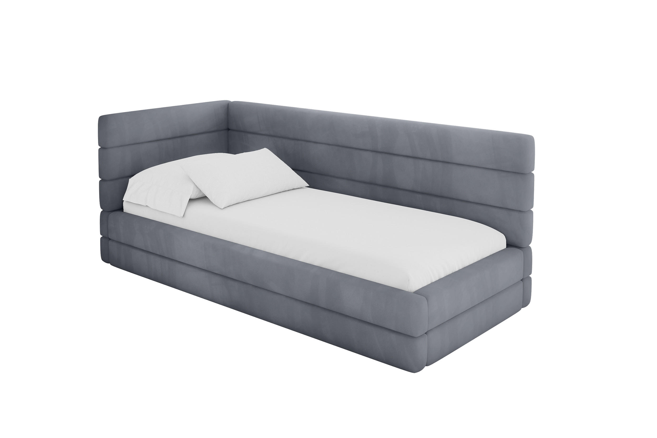 ALTDECOR JEDNOLŮŽKOVÁ POSTEL pro mládež s úložným prostorem, vpravo - BEMY 100x200 šedá