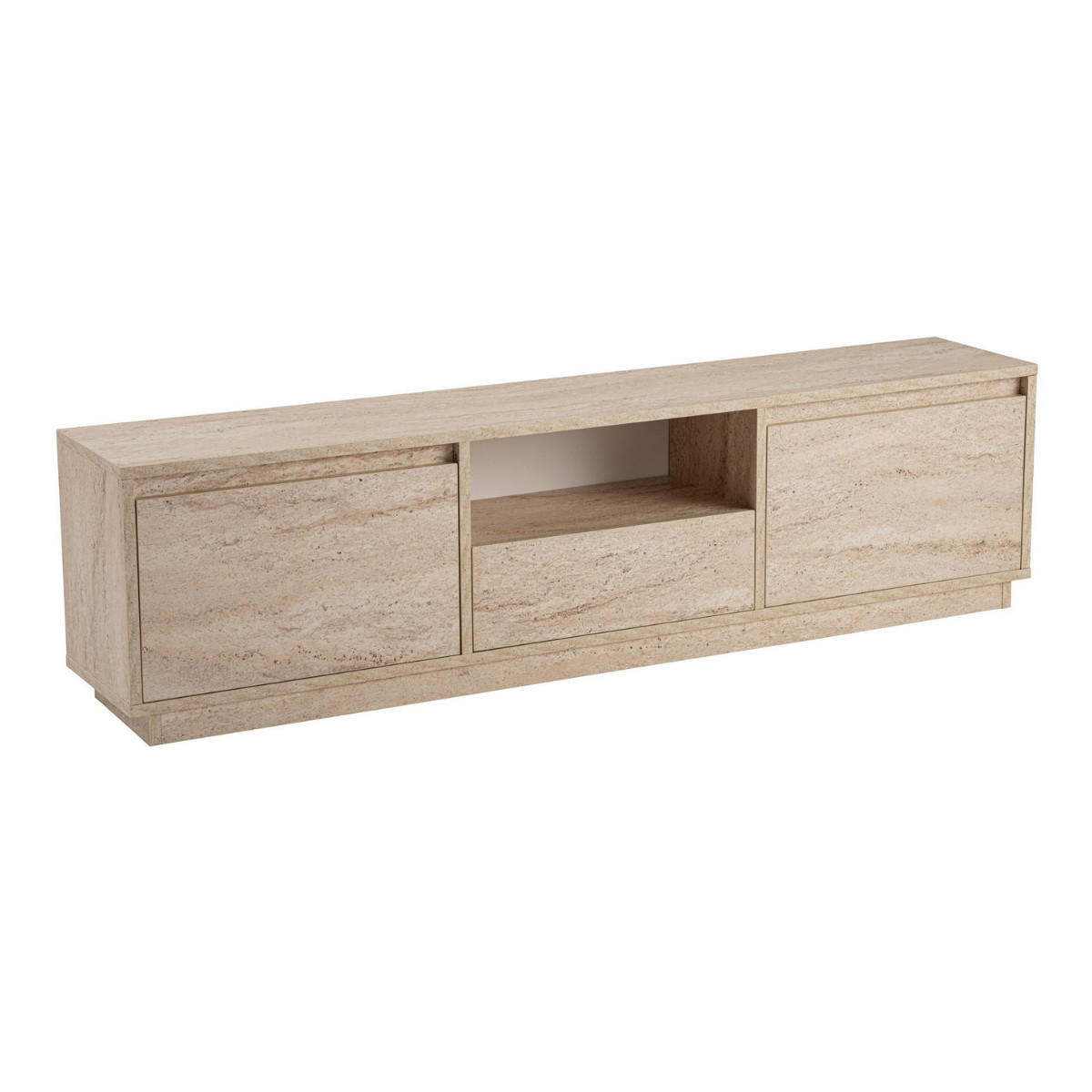 TV-MÖBEL mit 3 klappbaren türen und 1 offenem fach - vanguard 160/29,5/42 cm - Beige, Holzwerkstoff (29.5/42/160cm) - Calicosy