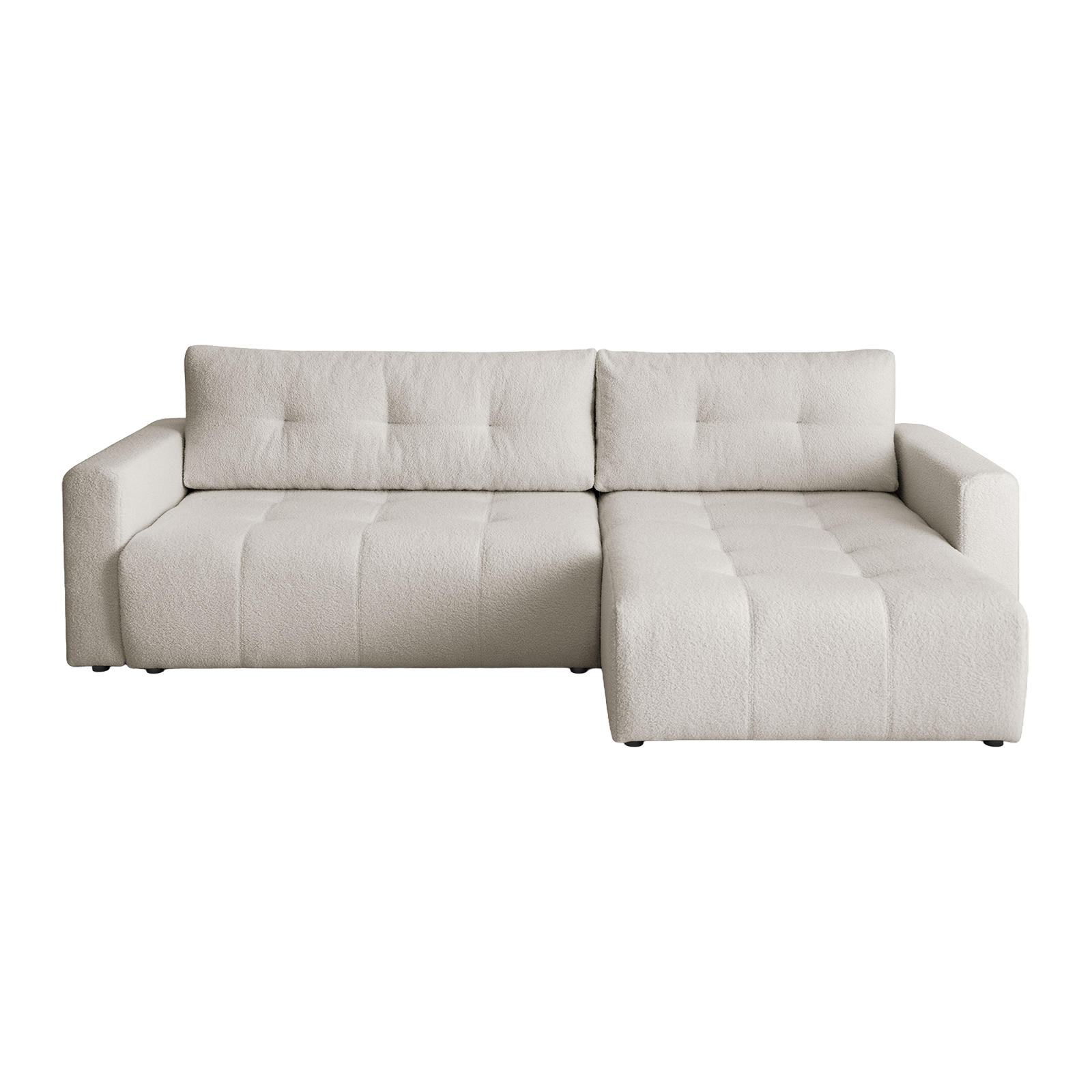 ECKSOFA WALONGO mit Schlaffunktion, Creme - Weiß, Textil (261/143cm) - Fedve