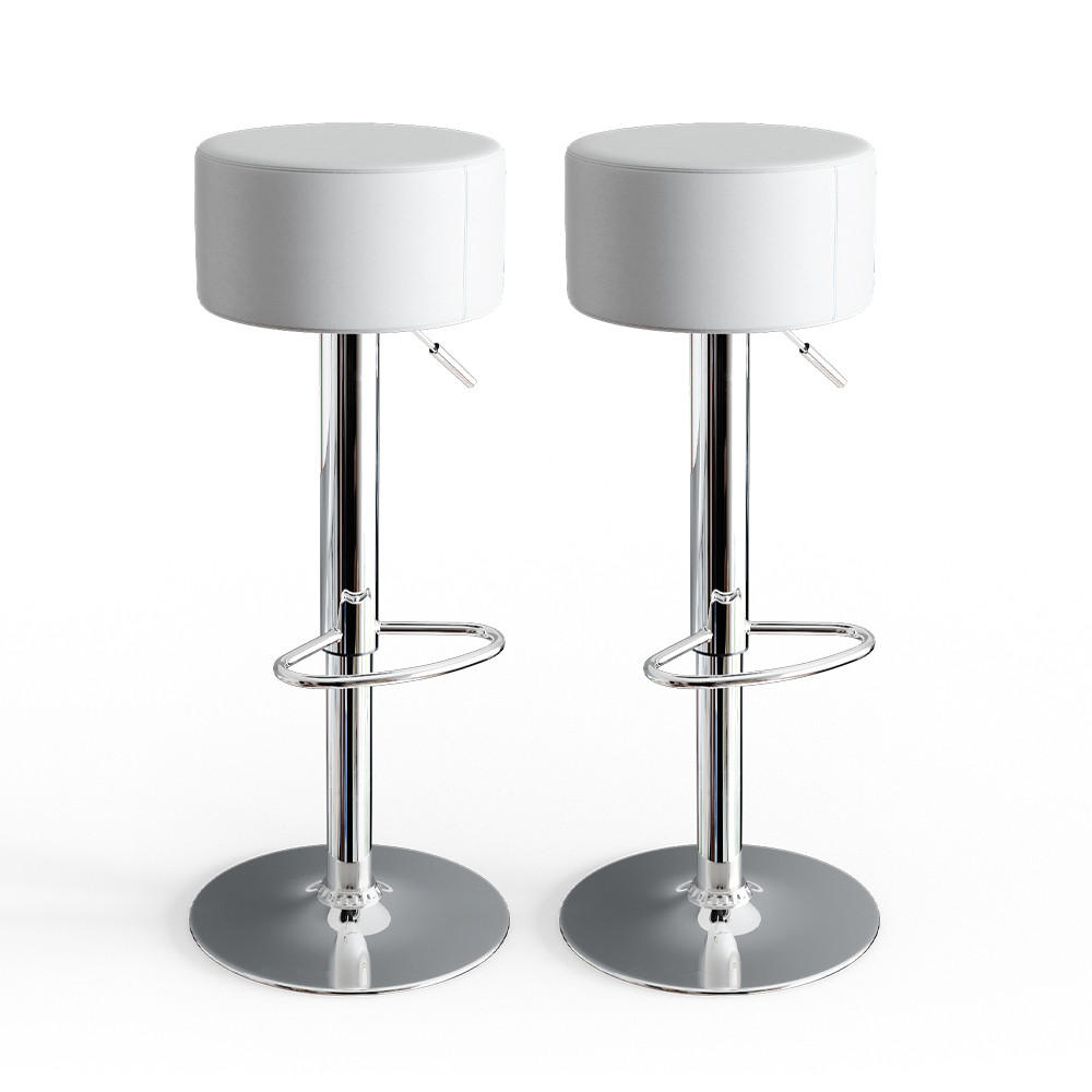 BARHOCKER 2ER SET Weiß 33 x 92 cm 2 Teilig - Weiß, Metall (33/92/33cm) - Vicco
