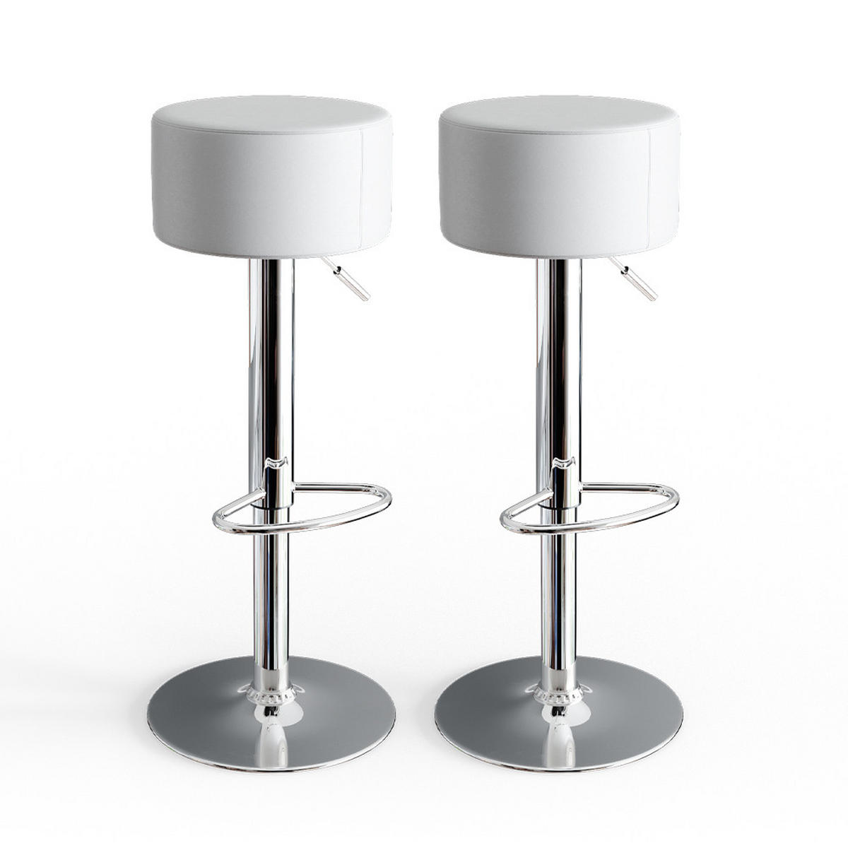 BARHOCKER 2ER SET Weiß 33 x 92 cm 2 Teilig - Weiß, Metall (33/92/33cm) - Vicco