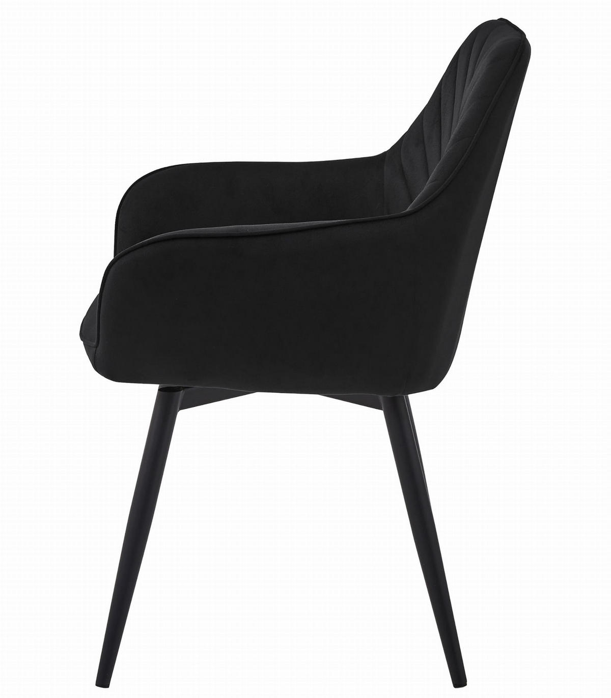 ESSZIMMERSTUHL WAAV360 schwarzer Sitz, schwarze Beine - Schwarz, Textil (56/83.5/61cm) - Valora