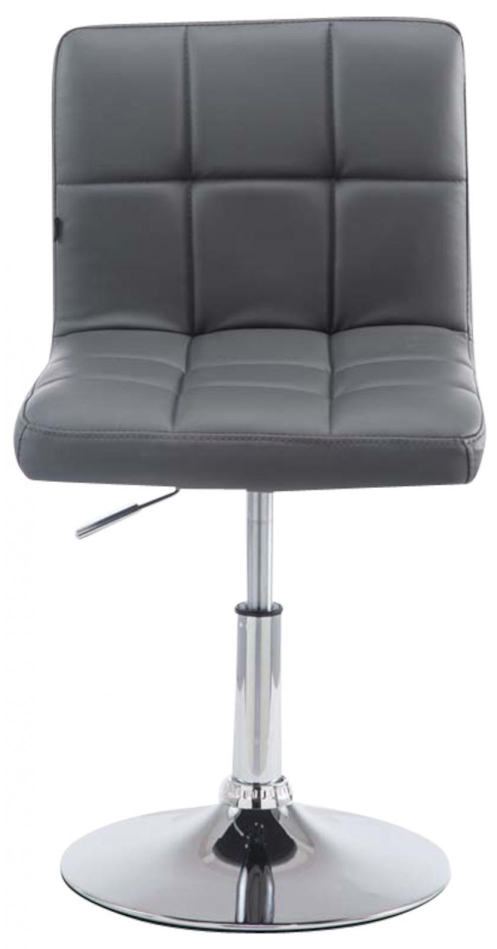 DREHSTUHL 4er Set Lederlook grau - Chromfarben/Grau, Textil/Metall (44/74/49cm) - CLP