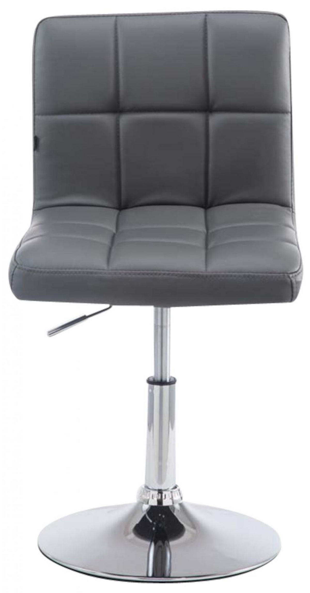 DREHSTUHL 4er Set Lederlook grau - Chromfarben/Grau, Textil/Metall (44/74/49cm) - CLP