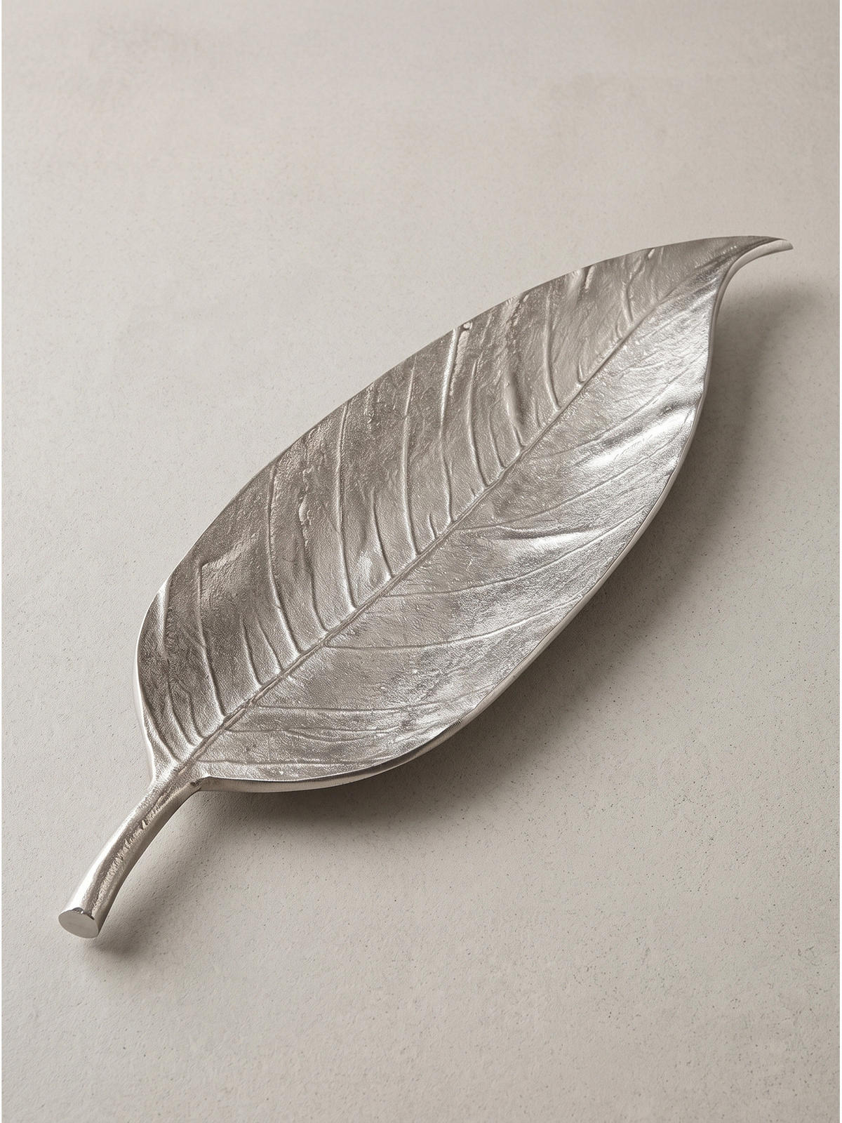 DEKOSCHALE SUBIACO, Aluminium, handgefertigt, Silber, 61 x 18 x 4 cm - Silberfarben, Metall (4cm) - KADIMA DESIGN