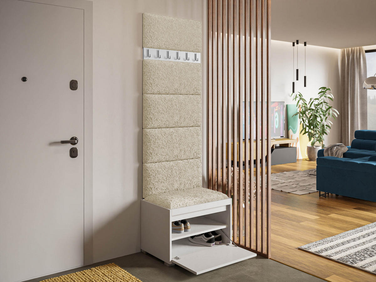 GARDEROBEN-SET Grawis 60 IV - Silberfarben/Naturfarben, Holzwerkstoff/Kunststoff (64.5/45/34cm) - MIRJAN24