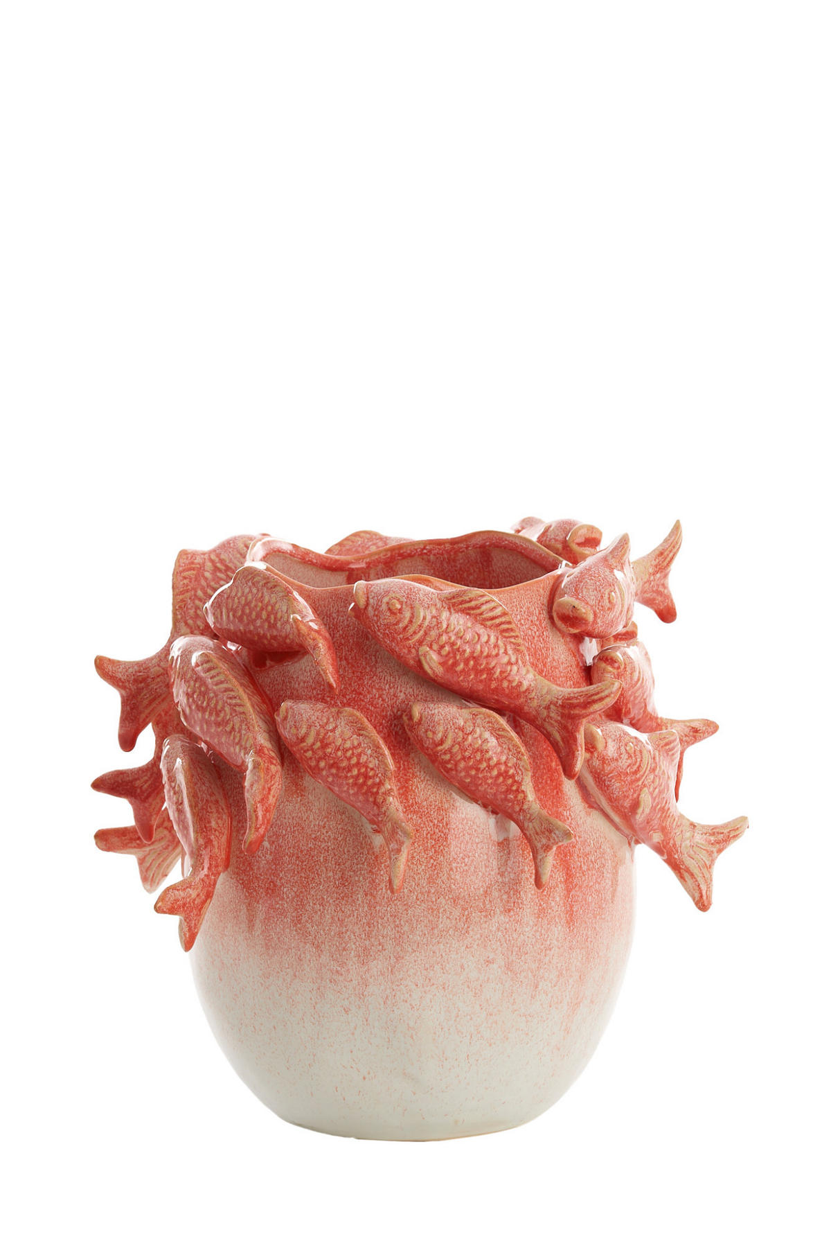 VASE Fisch Rot Ø29/27 cm - Rot, Keramik (27cm) - Light & Living