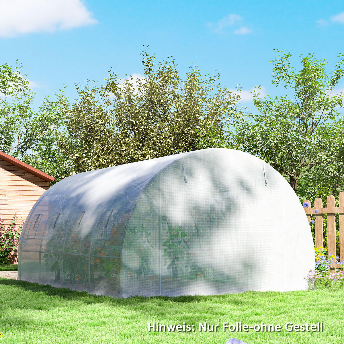 GEWÄCHSHAUSABDECKUNG DE-05808 Ersatz, wetterbeständig 400/300/200 cm Weiß - Weiß, Kunststoff (300/200/400cm) - ComfortXL