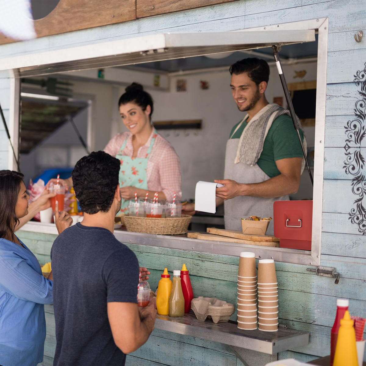 POKLADŇA - červená, kov/plast (25/8.5/19cm) - Relaxdays