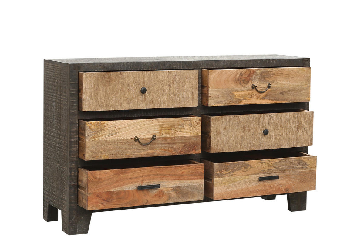SIDEBOARD Erik Mangoholz Mehrfarbig 84x40x135cm - Multicolor, Holz (135/84/40cm) - DELUKE