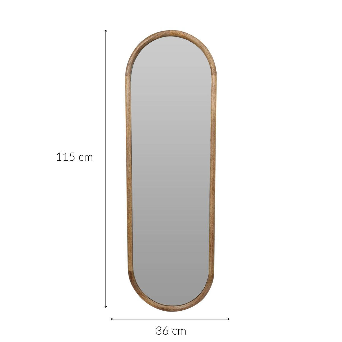 WANDSPIEGEL Holzrahmen 36/2,5/115 cm - Beige, Holz (36/115/2.5cm) - Home Styling Collection
