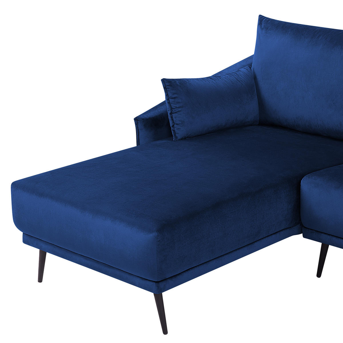 ECKSOFA Samtstoff Marineblau Varde - Hellblau, Textil (245/162cm) - Beliani