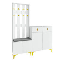 SCHUHSCHRANK aus Spanplatte 83x35x101cm in Weiß mit 2 Schubladen & 2 Türen - Weiß, Holzwerkstoff (83/101/35cm) - Modfu