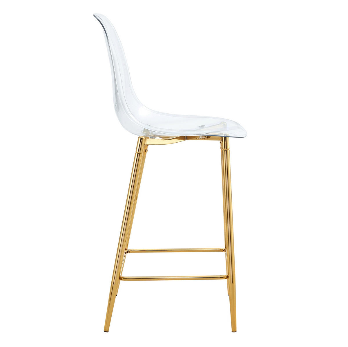 BARHOCKER Transparent 2er-Set mit Metallgestell Gold - Goldfarben, Metall (45/102/51.3cm) - Meubliv